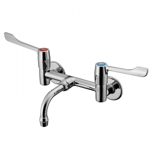 Markwik Wall Mounted Extended Lever Mixer Tap - Single Flow Nozzle
