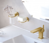 Tecno Project Brushed Brass Bathroom Accessories