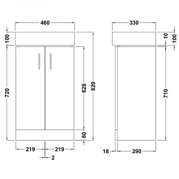 Arley Tite 450mm 2 Door Vanity Unit & Basin