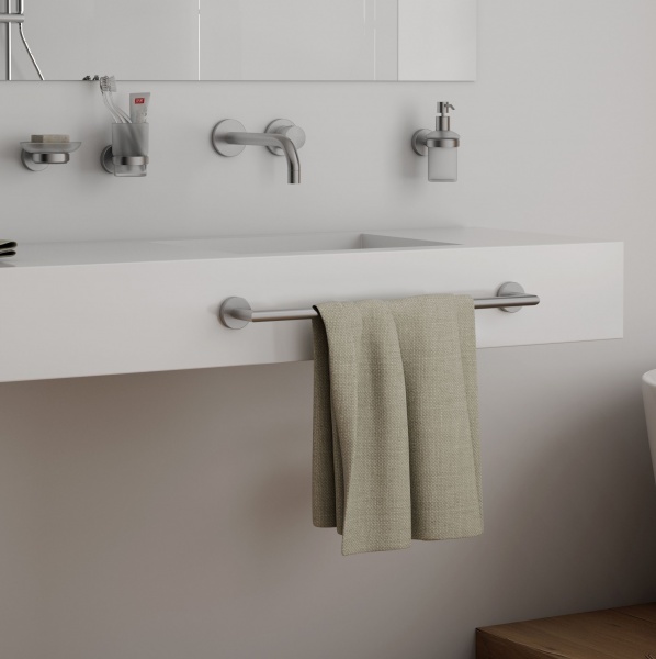 G Pro Toilet Roll Holder with Cover - Brushed Steel