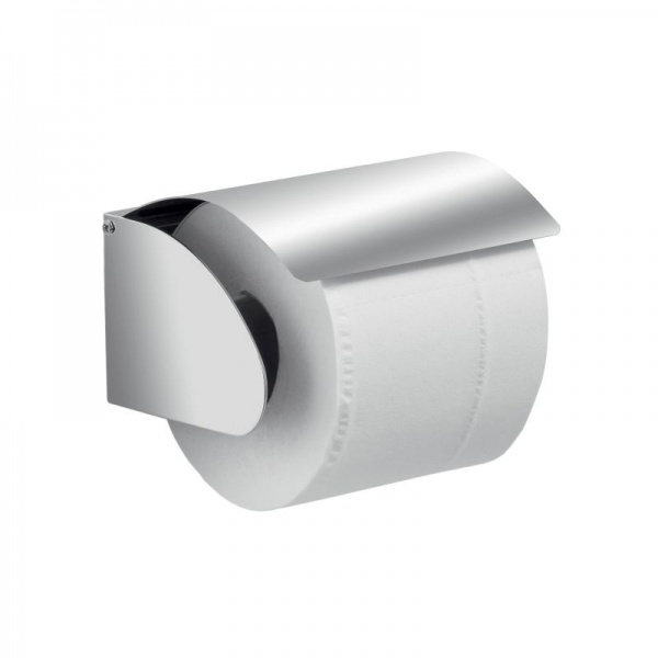 G Pro Toilet Roll Holder with Cover - Brushed Steel