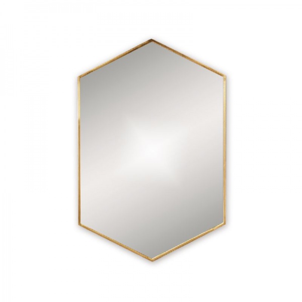 Docklands Hexagonal Mirror - Brushed Brass