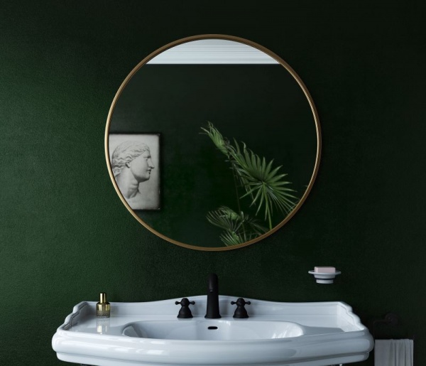 Docklands Round Bathroom Mirror - Brushed Brass