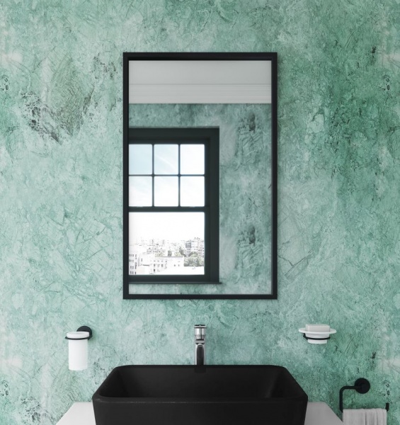 Docklands Rectangular Bathroom Mirror - Black