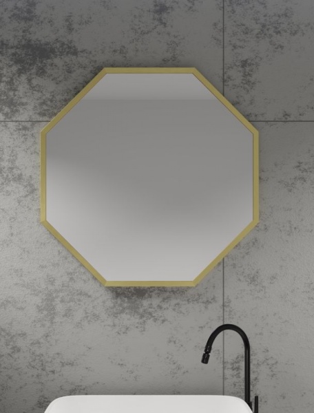 Docklands Octagon Mirror - Brushed Brass