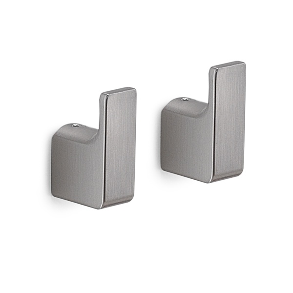 Pirenei Robe Hooks (Pair) - Brushed Nickel