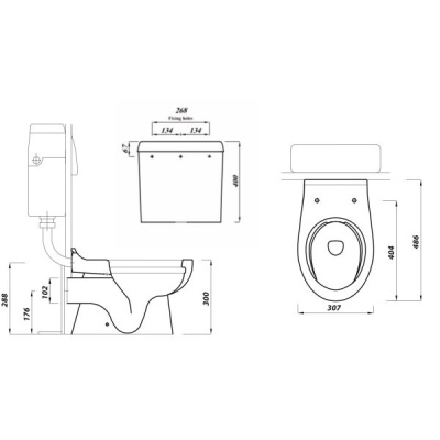 Atlas Geo Rimless Atlas Low Level Infant School Toilet Pack (Rimless) - 300mm Height ...