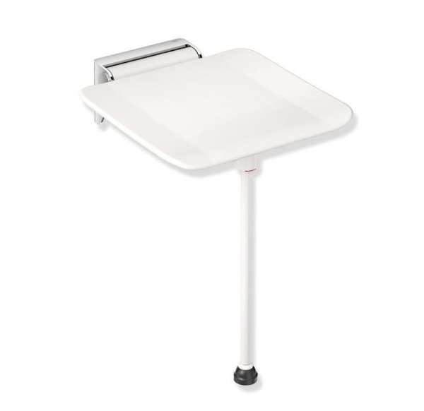 HEWI System 900 Hinged Shower Seat With Support Leg - Signal White