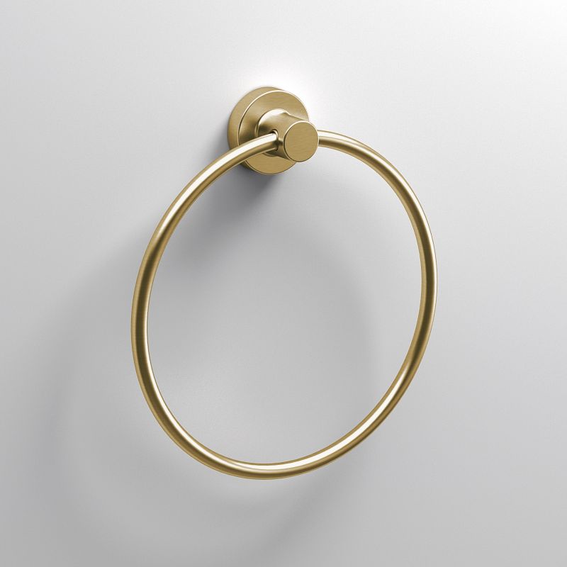 Tecno Project Brushed Brass Towel Ring | Wall Mounted Bathroom Towel ...