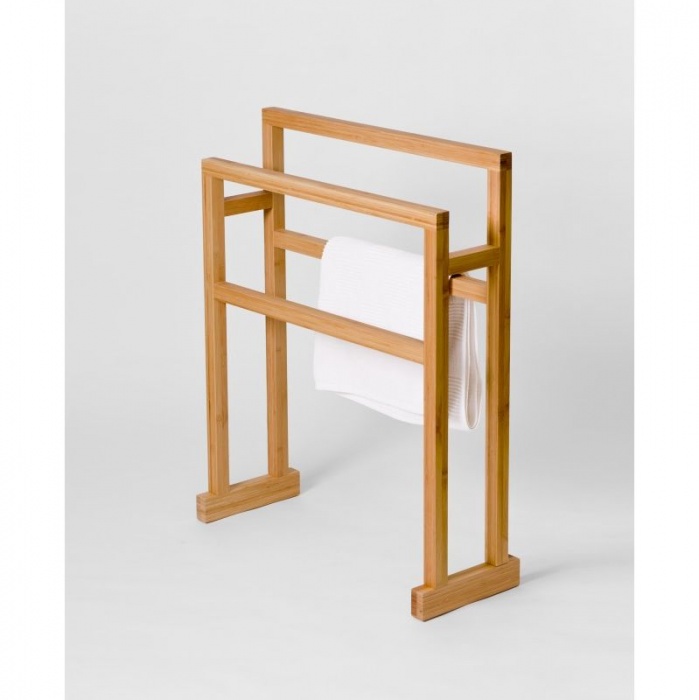 Arena Floor Standing Bamboo Towel Rail Sustainable Bamboo