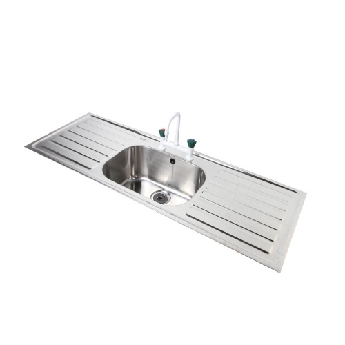 Pland Double Drainer Laboratory Sink - Lime Kitchen & Bathroom