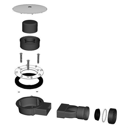 Bonde de Douche 90 Horizontale SLIM , Extra-plate, Dôme ABS Chromé 118mm